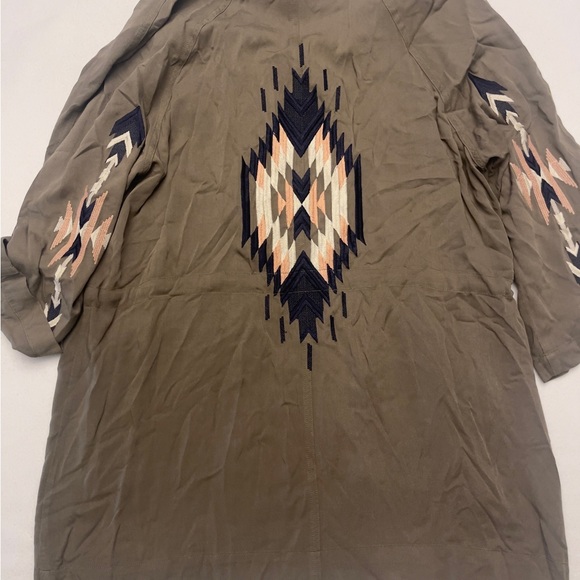 Size L Miss Me Womens large Green Aztec Top Shirt Double Breasted Button Front - Picture 8 of 12